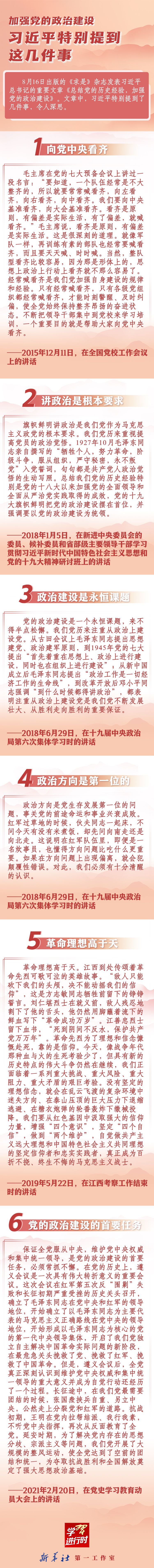 学习进行时 加强党的政治建设 习近平特别提到这几件事