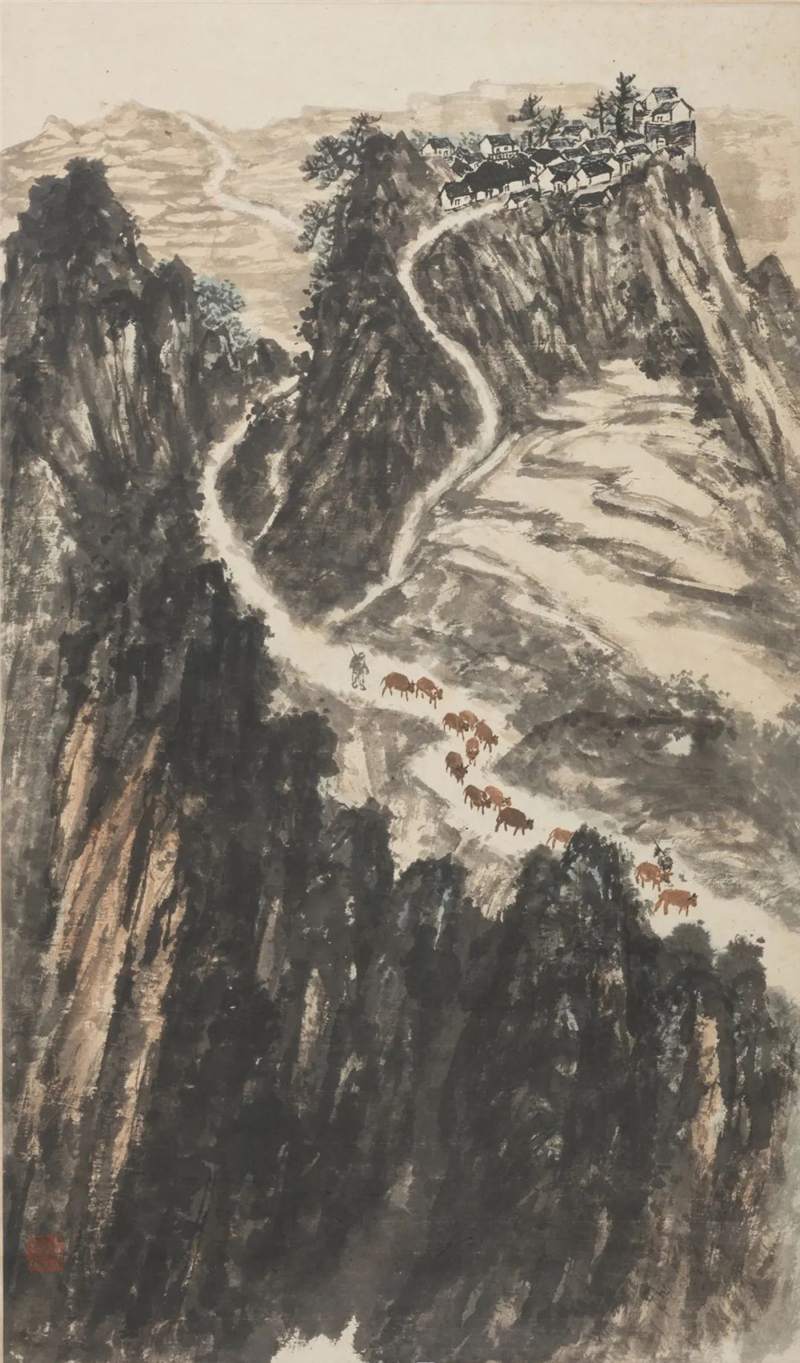 渭北山庄 赵望云 纸本 104×61cm  1960年