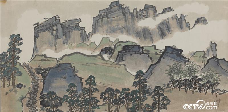 五老峰  陈树人  1944年 80×160.9cm  纸本设色 