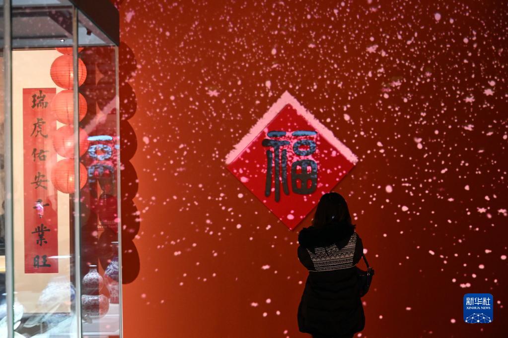 观众在北京中国国家博物馆参观“瑞虎佑安——二〇二二新春展”（1月19日摄）。新华社记者 金良快 摄