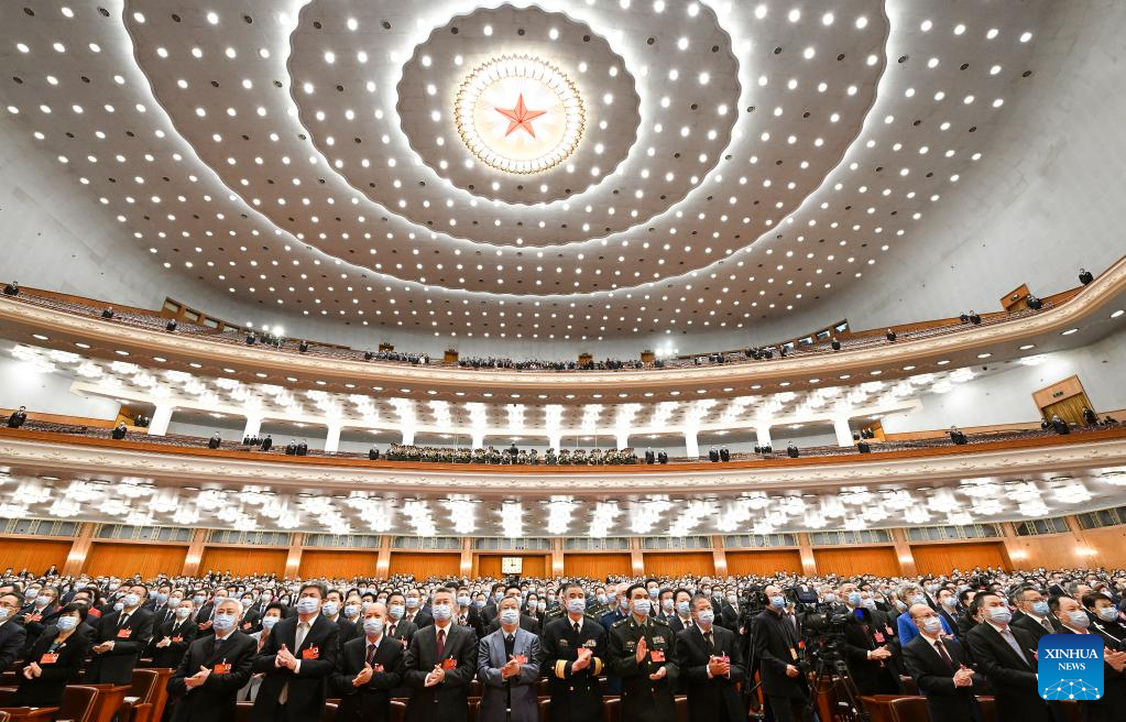 The fifth session of the 13th Natio<em></em>nal Committee of the Chinese People’s Political Co<em></em>nsultative Co<em></em>nference (CPPCC) opens at the Great Hall of the People in Beijing, capital of China, March 4, 2022. (Xinhua/Rao Aimin)