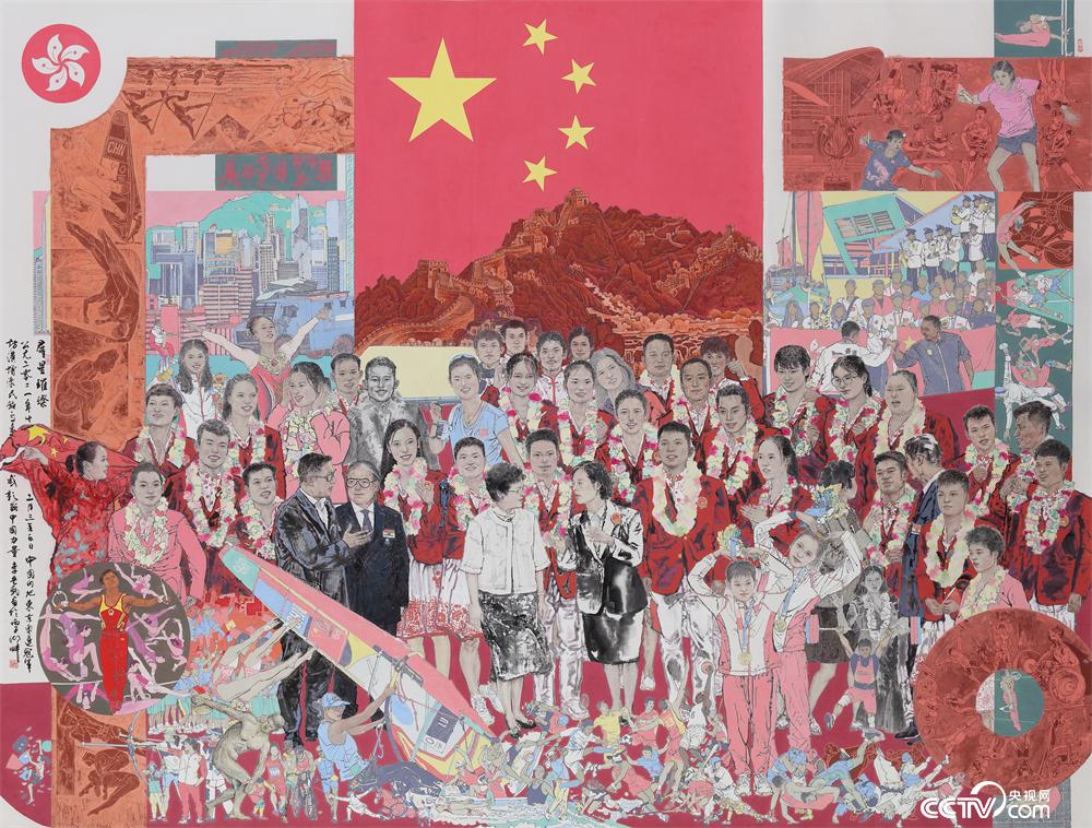 李宏钧《群星璀璨》  中国画  190厘米×250厘米  2022