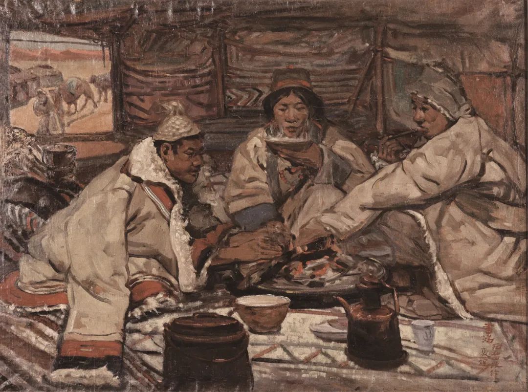蒙古包中 常书鸿  油画 84.5×113cm 1947年 中国美术馆藏 