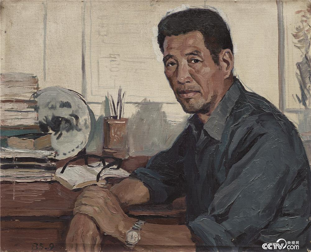 《电大老师》油画 1985  41×53cm