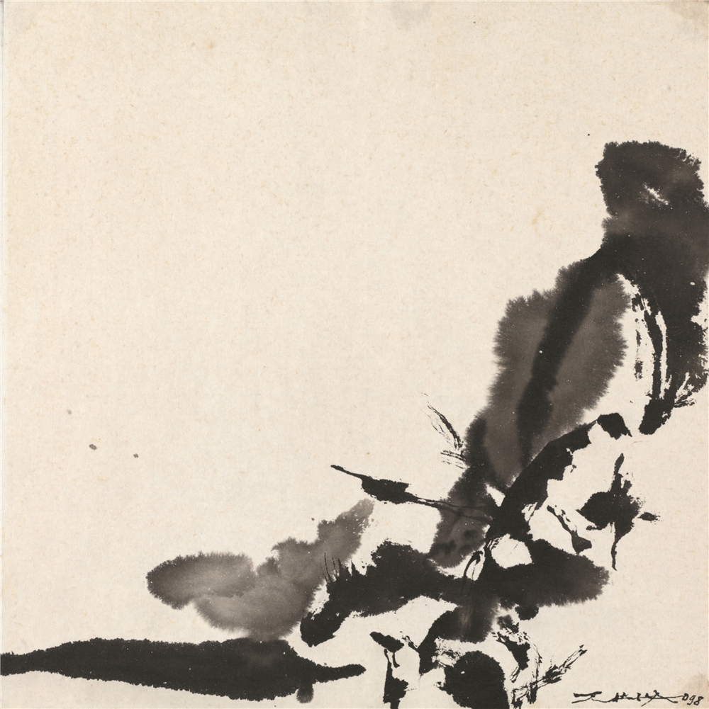 水墨抽象 赵无极（1921-2013） 中国画 1998年 31x31cm 中国美术馆藏 2022年杨明义捐赠