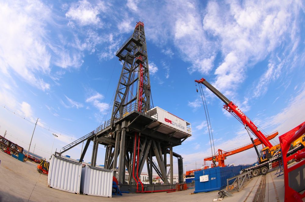 This is a land drilling rig exported by Gansu Lanshi Group to Turkmenistan (data photo). Xinhua news agency