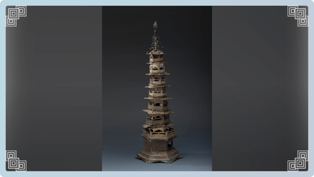 南宋·“绍兴十四年”铭银塔  现藏于宁波博物院 