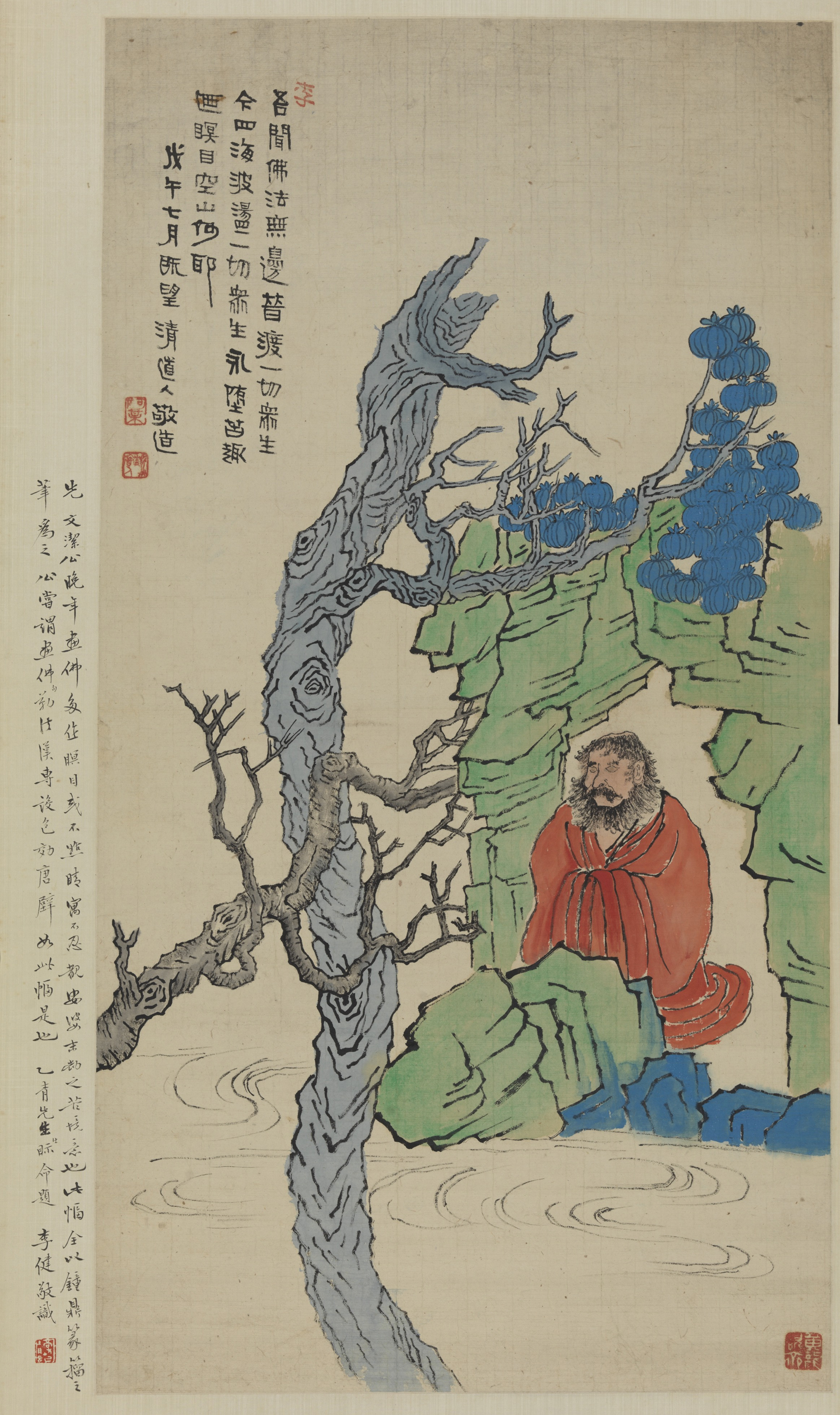 李瑞清 国画 佛像 1918年 98.7×51.4 中国美术馆藏
