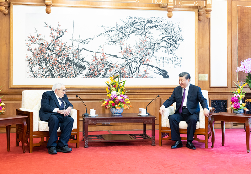 2023年7月20日，习近平主席在北京钓鱼台国宾馆会见美国前国务卿基辛格。