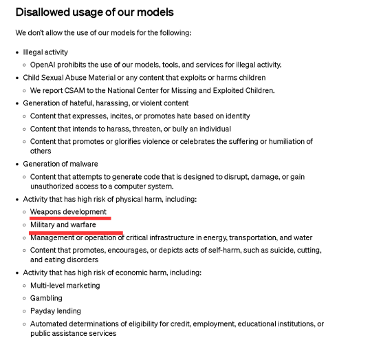 美媒：OpenAI刪除了禁止他們的技術(shù)被用于軍事用途的條款