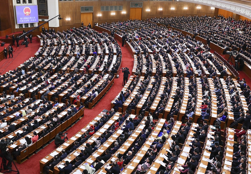 3月8日，十四届全国人大二次会议在北京人民大会堂举行第二次全体会议。