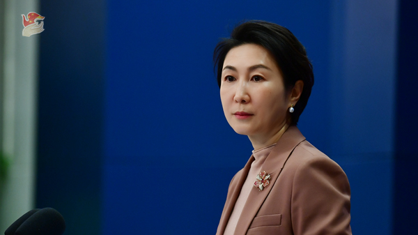 Chinese Foreign Ministry spokesperson Mao Ning at a regular press briefing in Beijing, China, March 17, 2025.