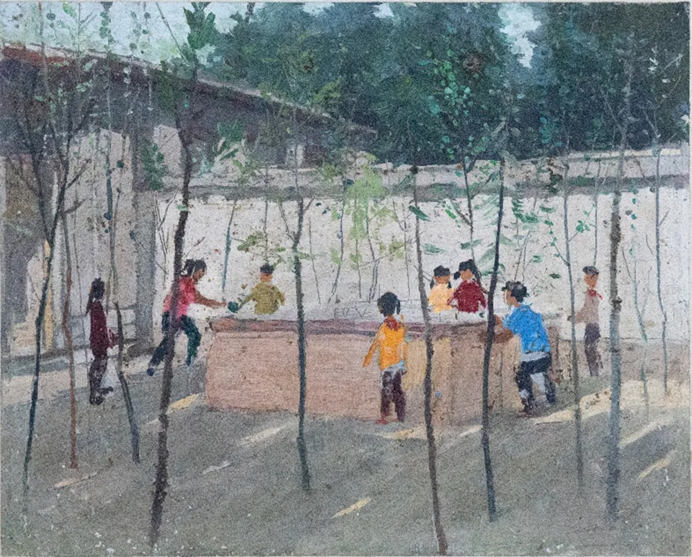 图片 《油画写生小稿》 1972年于河北李村受吴冠中老师指导，开始油画写生 23cm×18cm
