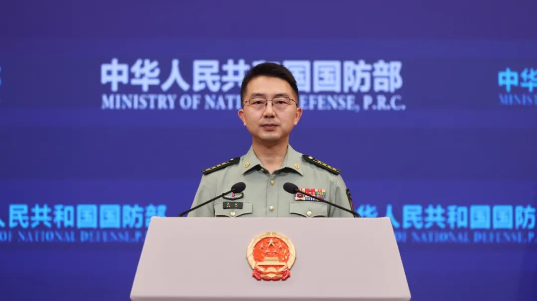 Spokesperson for the Chinese Ministry of National Defense Jiang Bin during a daily briefing in Beijing, China, June 9, 2025. /Ministry of National Defense