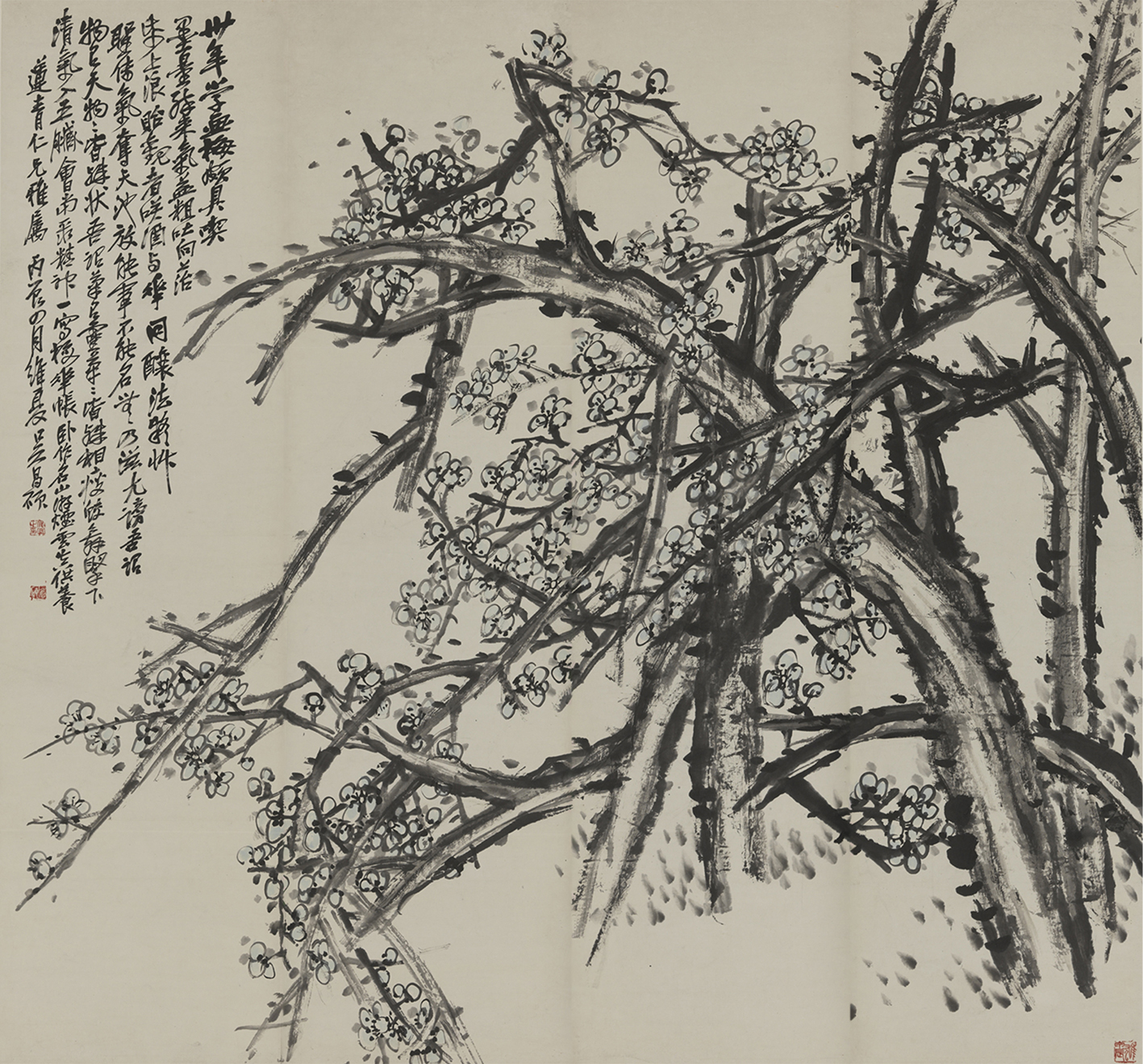 绿梅  吴昌硕  中国画 148.5×160cm  1916年  中国美术馆藏