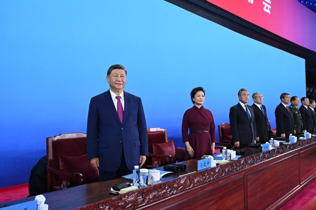 Chinese President Xi Jinping, also general secretary of the Communist Party of China Central Committee and chairman of the Central Military Commission, attends the opening ceremony of China