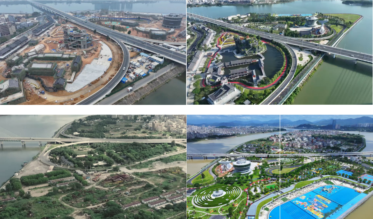 仙洲岛发展对比图。