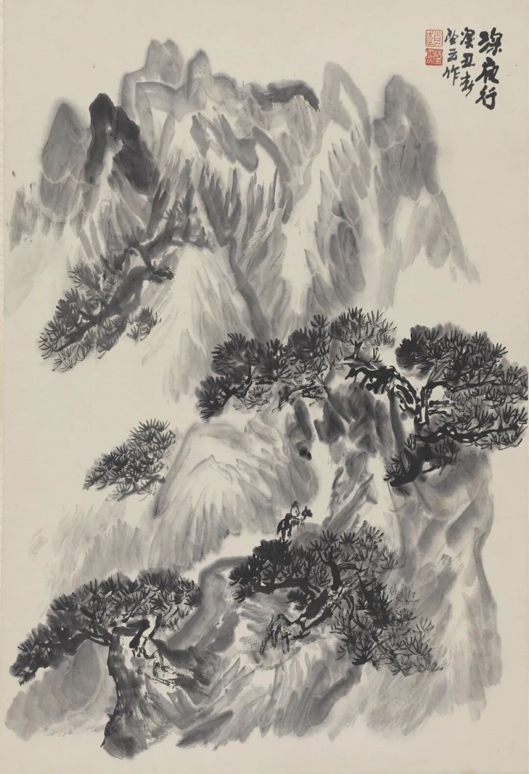 深夜行  赵望云  中国画 1973年  69&times;46.5cm  中国美术馆藏 2006年家属捐赠