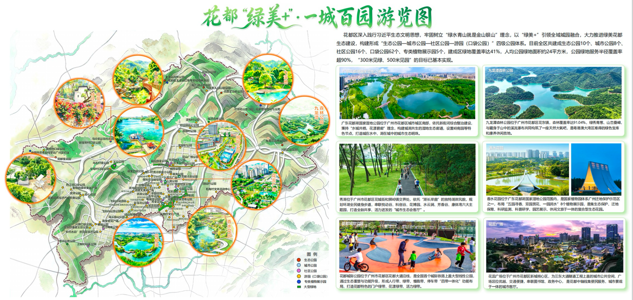 现场发布《花都绿美&ldquo;+&rdquo;&middot;一城百园游览图》。