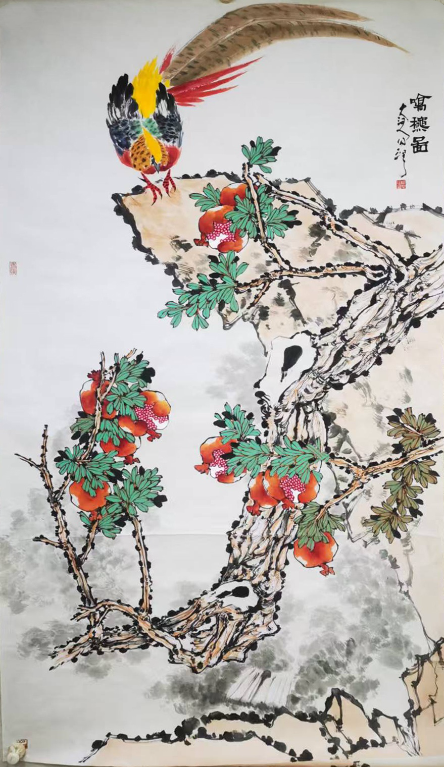 周同祥 《鸣秋图》 97cm&times;180cm